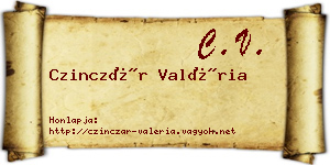 Czinczár Valéria névjegykártya